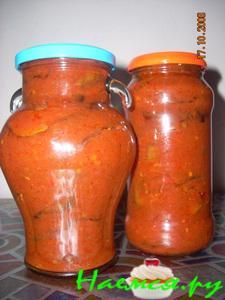 Баклажаны в аджике с чесноком
