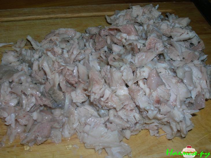 Блинчики в сырную клеточку, фаршированные курятиной Блинчики в сырную клеточку, фаршированные курятиной