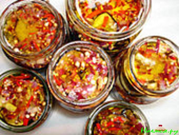 Пикантная заготовка на зиму: прянные баклажаны с мёдом