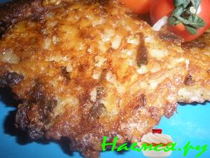 Рисовые оладьи с пармезаном и лесными грибами