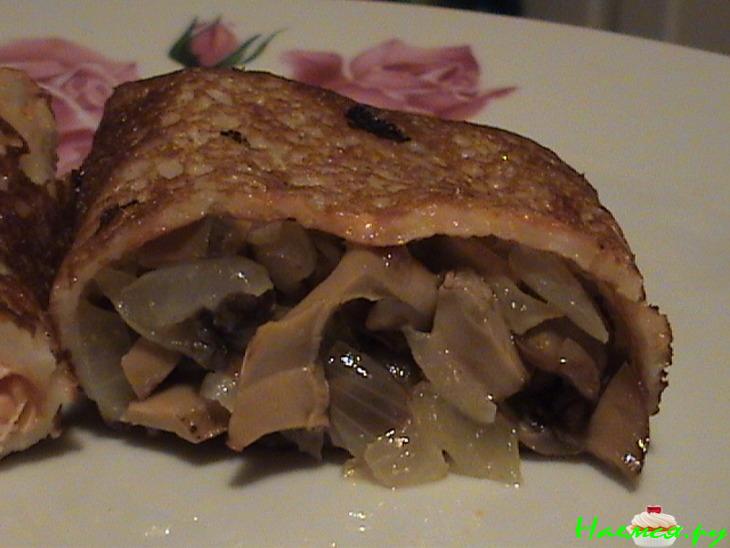 Блины с вкусной начинкой Блины с вкусной начинкой