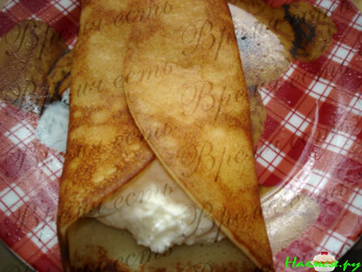 Блинчики на молоке с творогом Блинчики на молоке с творогом