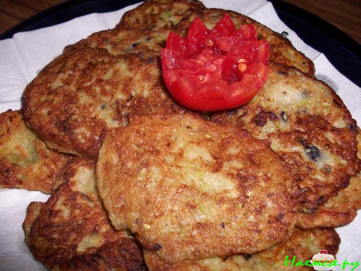 Оладушки овощные с кукурузной мукой