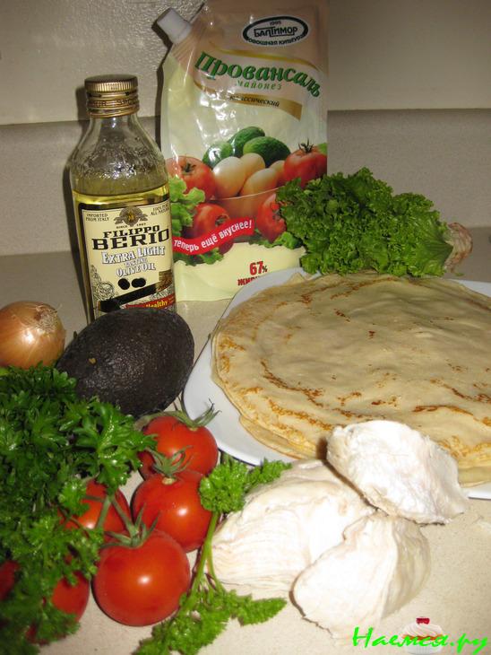 Блинчики с овощной начинкой Блинчики с овощной начинкой