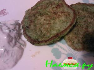 Изумрудные оладьи с жемчугом