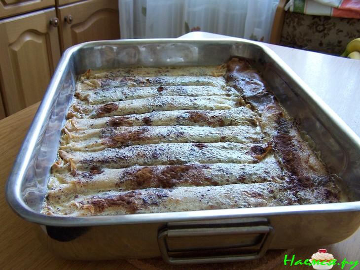 Блинчики, фаршированные творогом 