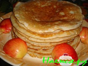 Блины овсяные с яблочным припеком (на закваске)