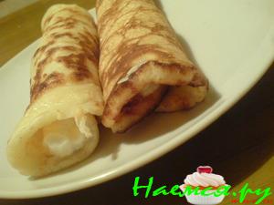 Сырные блины с ананасом