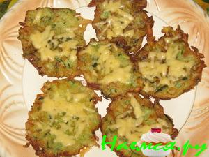 Оладьи из кабачков с сырной шапкой