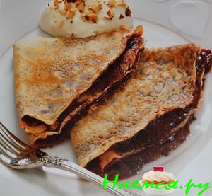 Крепы (блины) с шоколадом и малиной