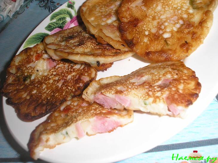 Оладушки с ветчиной Оладушки с ветчиной