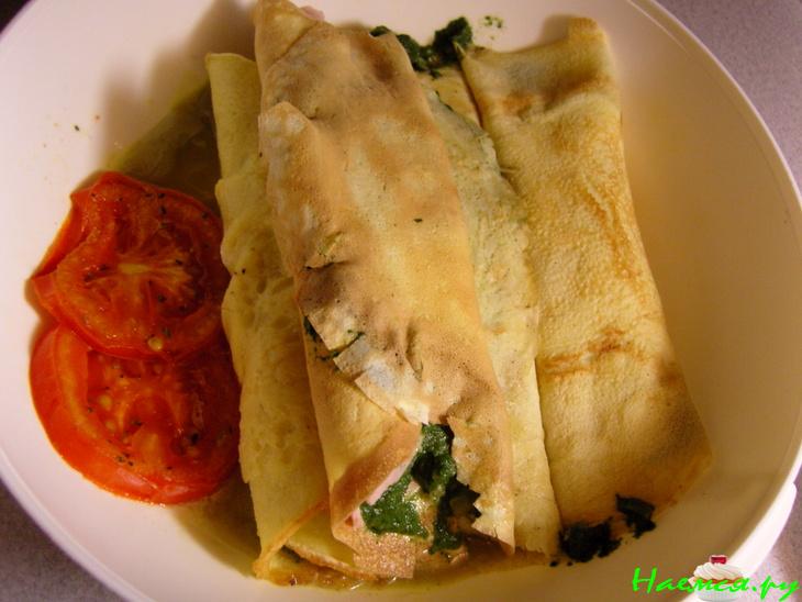 Омлетные блинчики со шпинатом