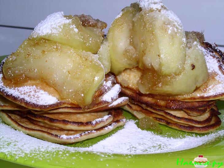 Блинчики с жареными яблоками Блинчики с жареными яблоками