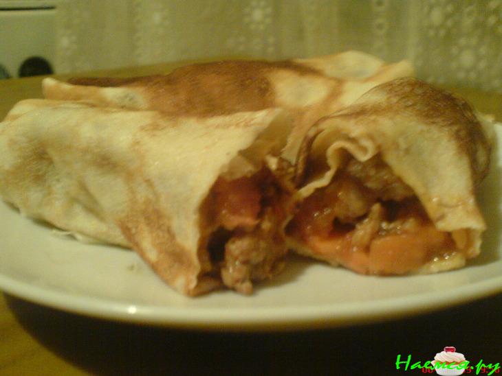 Блинчики с соусом болоньез Блинчики с соусом болоньез