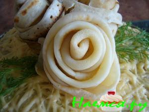 Торт блинный сырно-грибной