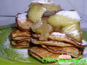 Блинчики с жареными яблоками Блинчики с жареными яблоками