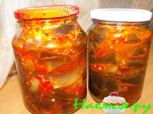 Баклажаны с болгарским перцем остренькие на зиму