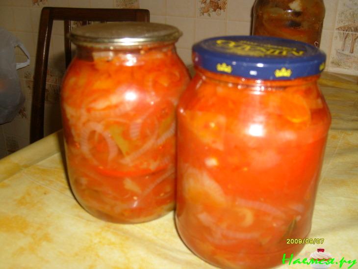 Перец в томате с луком на зиму