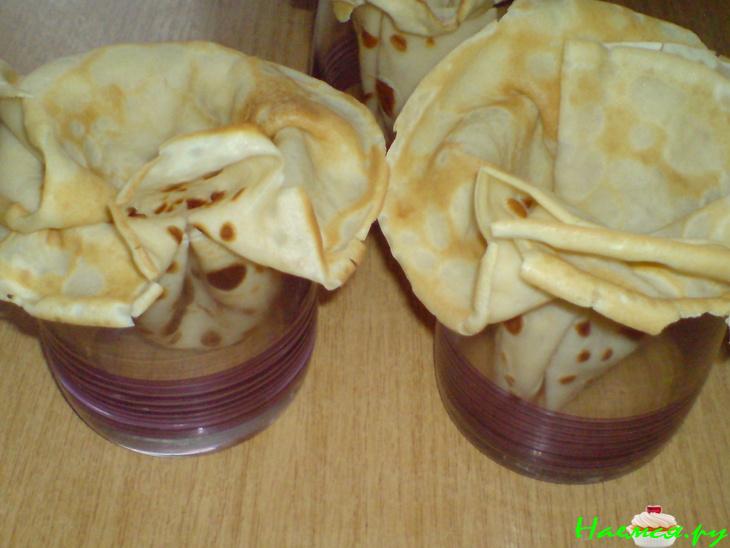 Блинные кулёчки с творогом, мёдом и карамелизированными яблоками (День первый....)