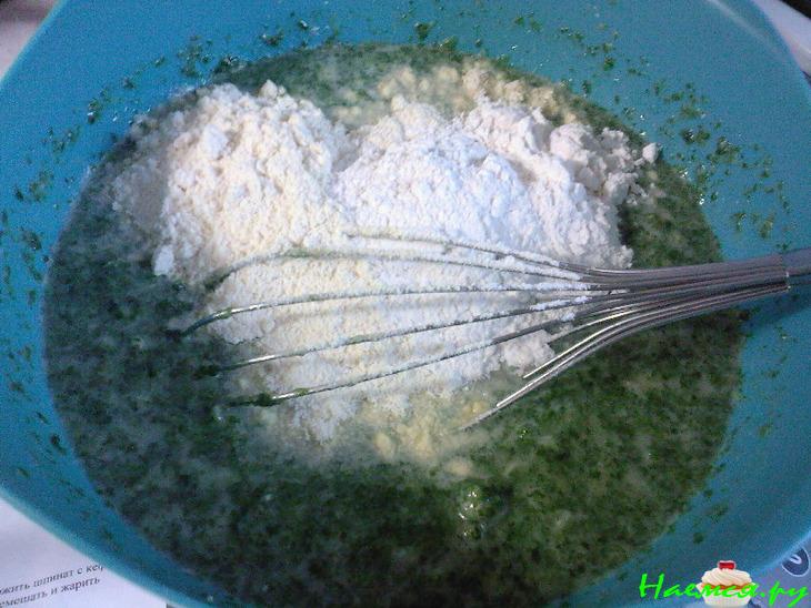 Изумрудные оладьи с жемчугом