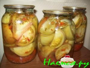 Зелёные помидоры дольками