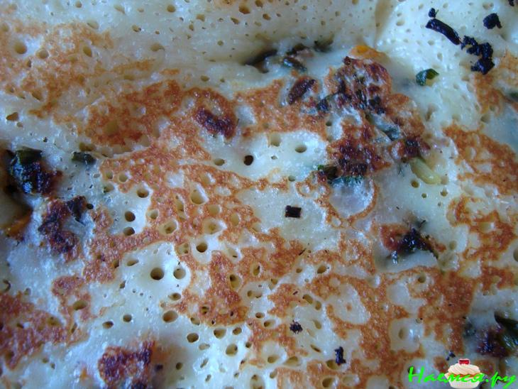 Блины в "дырочку" с припеком