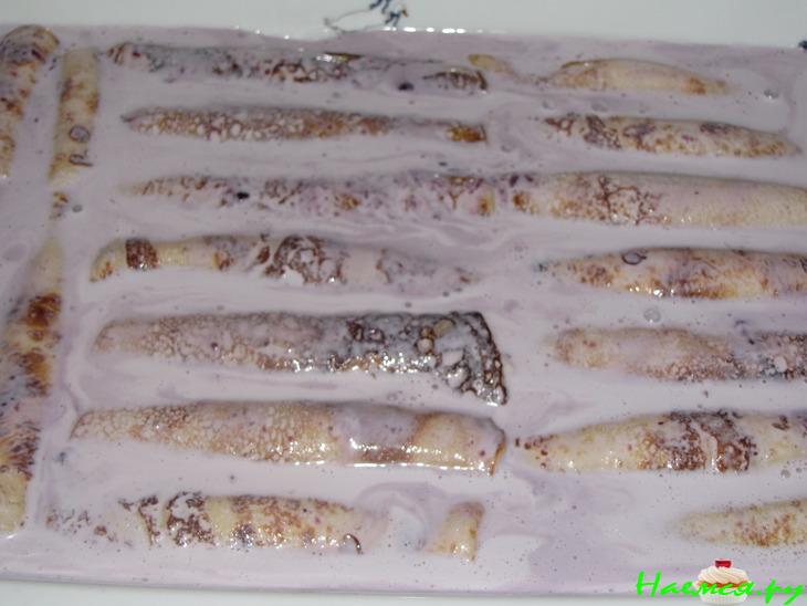 Блинчики с творогом запеченные под сливочным соусом