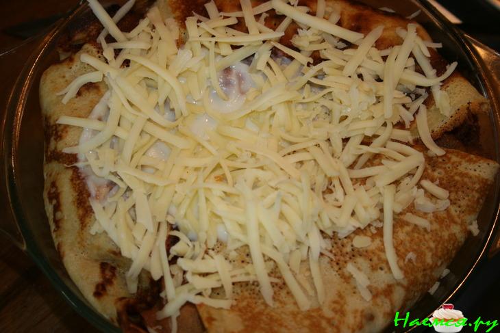 Блинчатый пирог с цуккини, баклажанами и грибами Блинчатый пирог с цуккини, баклажанами и грибами