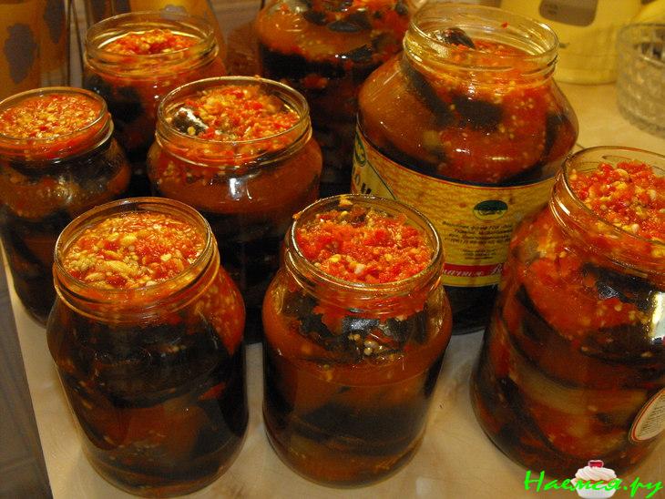 Баклажаны с болгарским перцем остренькие на зиму