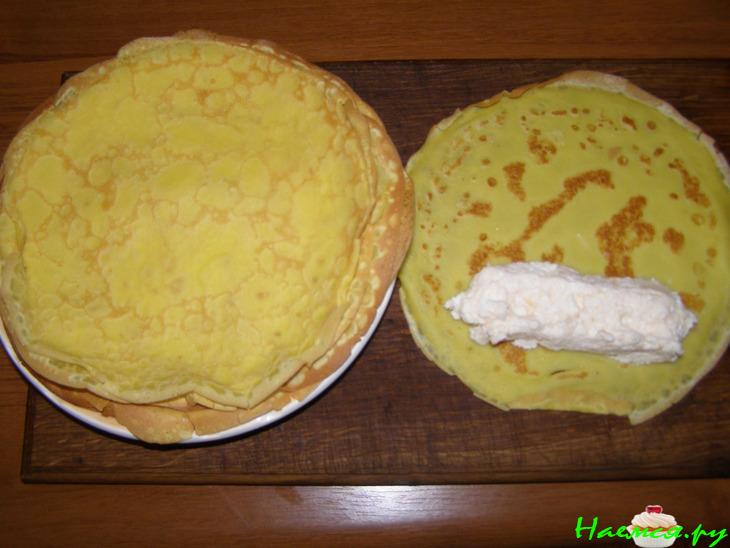 Блины с творогом и абрикосами