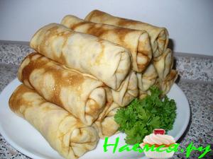 Блинчики с рисово-грибной начинкой