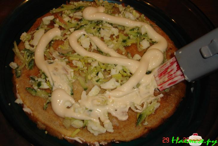 Пирог из гречневых блинов