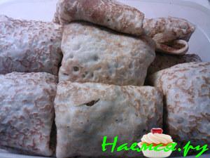 Блинчики с грибами и печенью цыплёнка