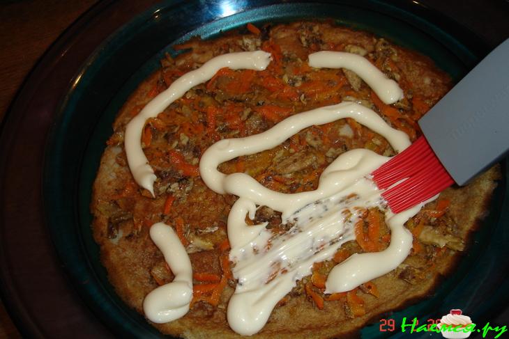 Пирог из гречневых блинов