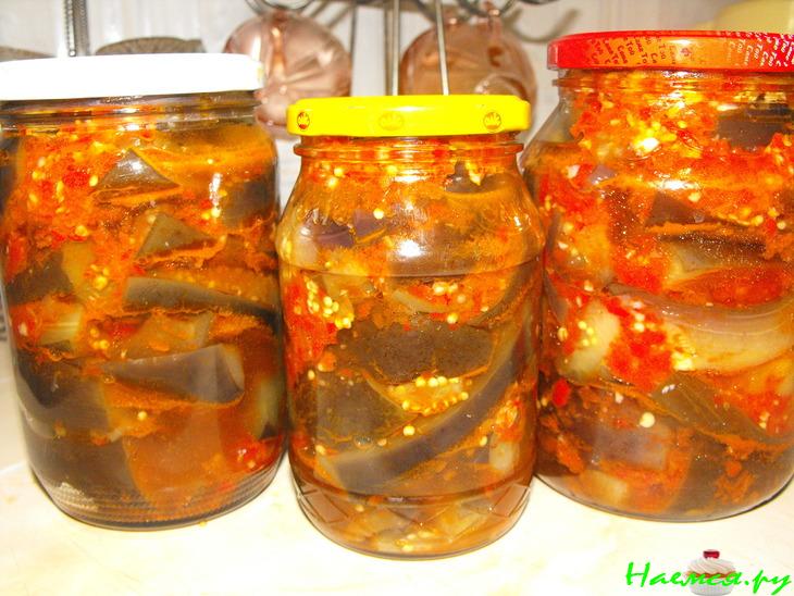 Баклажаны с болгарским перцем остренькие на зиму