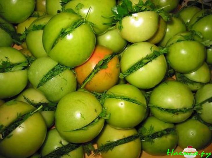 Фаршированные зеленые помидоры на зиму Фаршированные зеленые помидоры на зиму