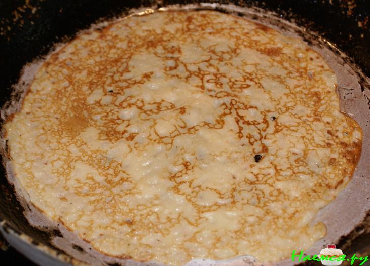 Блинчики на пиве с мандаринами в карамели