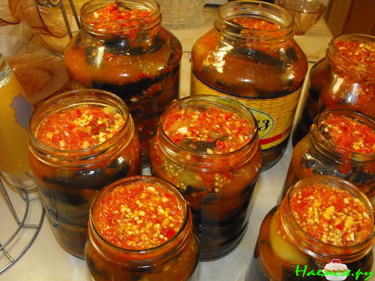 Баклажаны с болгарским перцем остренькие на зиму