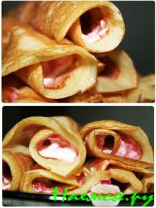 Заварные блинчики с творожно-клубничным кремом