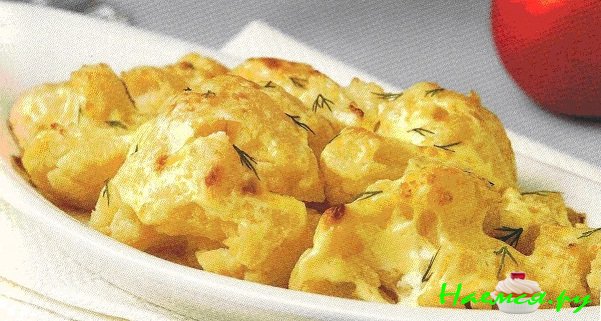 Цветная капуста, запечённая под майонезом