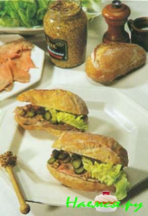 Бутерброд с мясом бараньей ноги