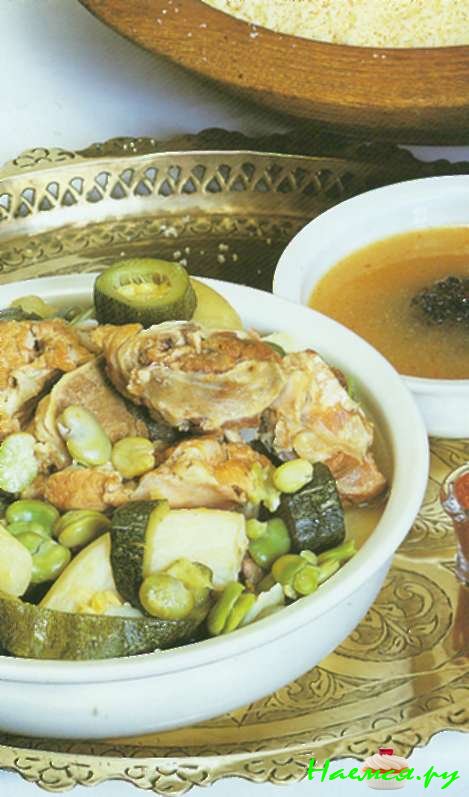 Кускус с молодой фасолью в пароварке