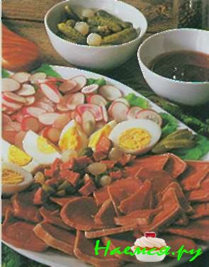 Салат с языком в желе