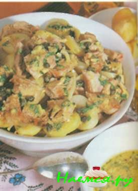 Салат с мясом из ноги теленка