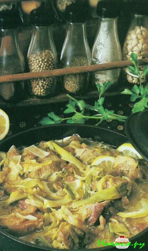 Жаркое из телятины с луком-пореем