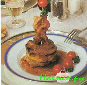 Телячьи медальоны с ананасами (4 порции)