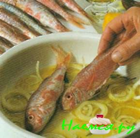 Султанка (барабулька) на гриле с персиками (4 порции)