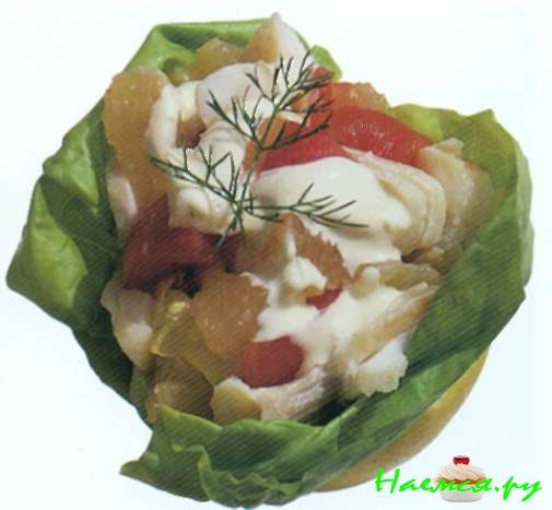 Краб с салатом из тыквы