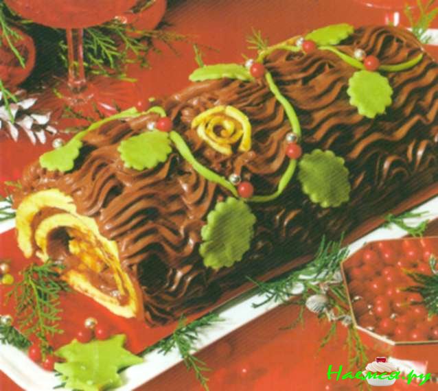 Рождественский рулет с шоколадом