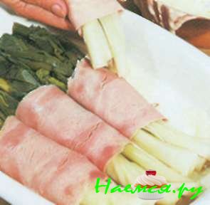 Запеканка с луком-пореем и ветчиной (4 порции)